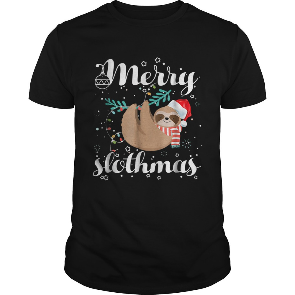 Merry Slothmas T Shirt Christmas Pajama For Sloth Lovers Tshirt